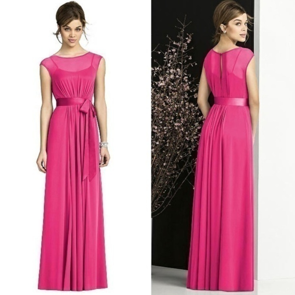 AFTER SIX FULL LENGTH CAP SLEEVE LUX CHIFFON DRESS